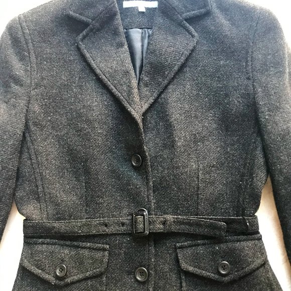 NEW! SMART SET Belted Blazer Coat Charcoal WOOL Blend Women's 3 - Picture 1 of 6